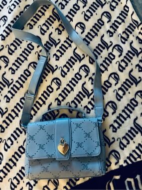 Juicy couture Light Blue Heart-Lock Crossbody Satchel -